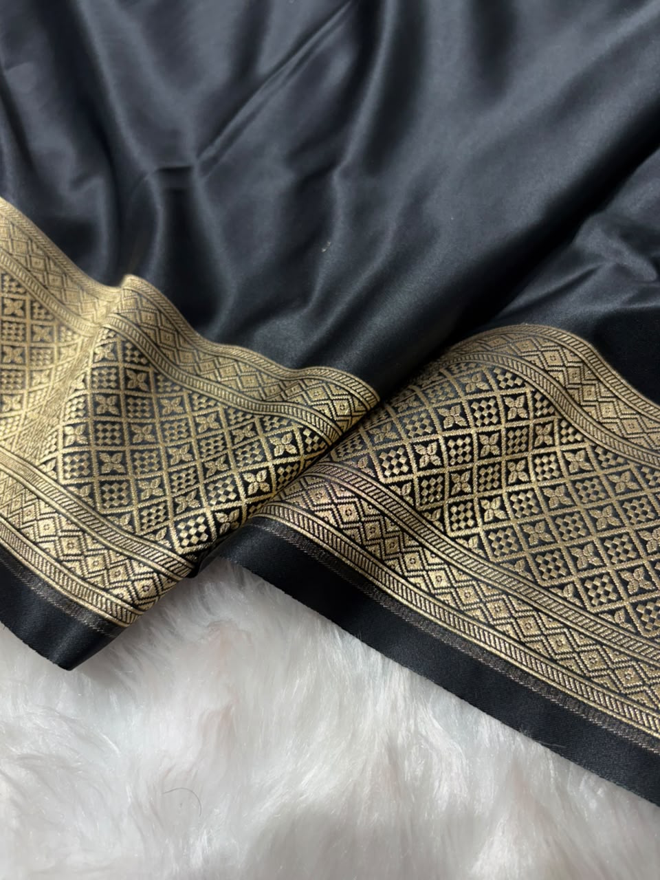 Banarasi Black Shades With Minakari Pallu Mashru Silk Saree