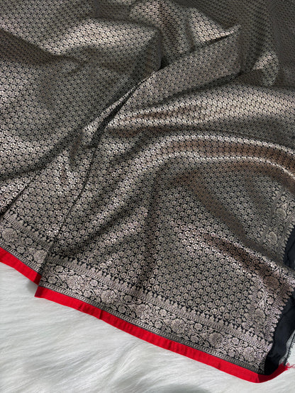 Banarasi Plain Katan Silk Saree in Black Shade