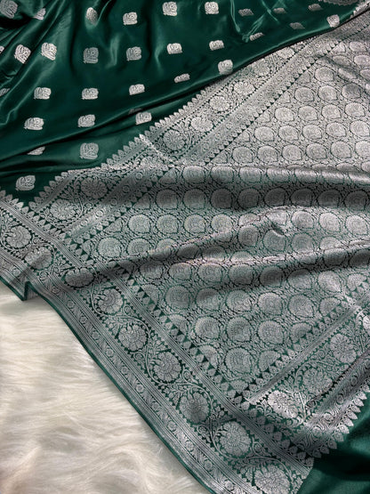 Banarasi Boota Pattern Satin Katan Silk Saree