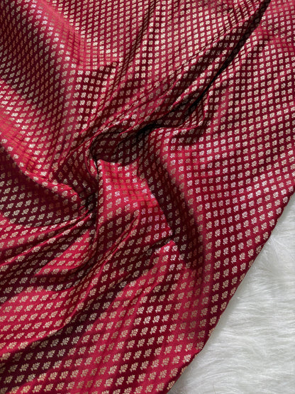 Maroon Shades Jaal Satin Silk Saree Banarasi Saree Shades