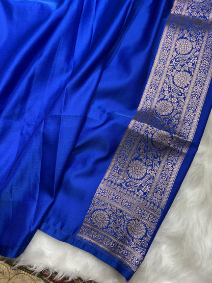 Royal Blue Banarasi Booti Mashru Silk Saree