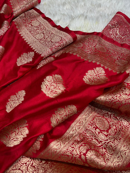 Banarasi Boota Red Shades Mashru Silk Saree