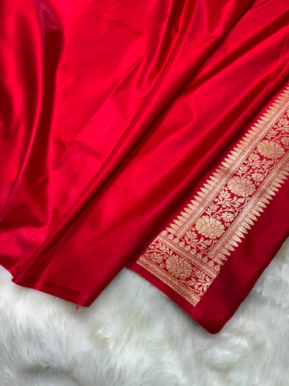Banarasi Satin Silk Booti in Bridal Red Shades