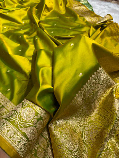 Liril Green Shades Booti Pattern Mashru Silk Saree