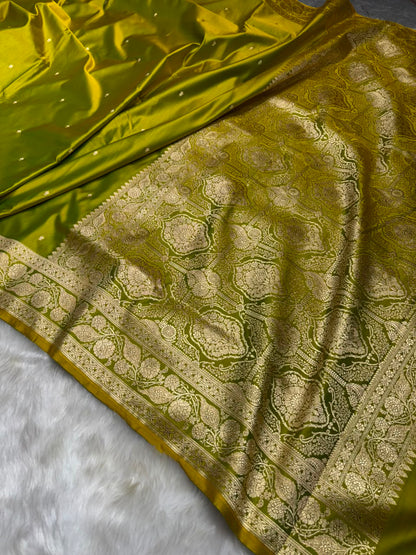 Liril Green Shades Booti Pattern Mashru Silk Saree
