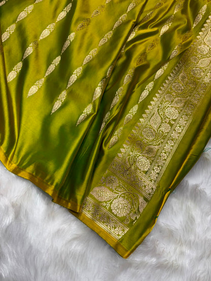 Liril Green Shades Booti Pattern Mashru Silk Saree