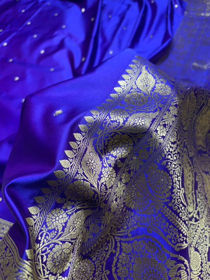 Royal Purple Shades Booti Pattern Mashru Silk Saree