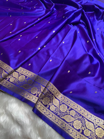 Royal Purple Shades Booti Pattern Mashru Silk Saree
