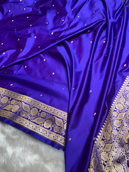 Royal Purple Shades Booti Pattern Mashru Silk Saree