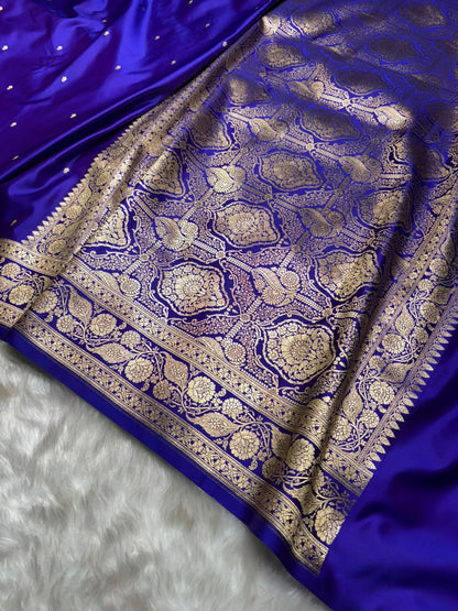 Royal Purple Shades Booti Pattern Mashru Silk Saree