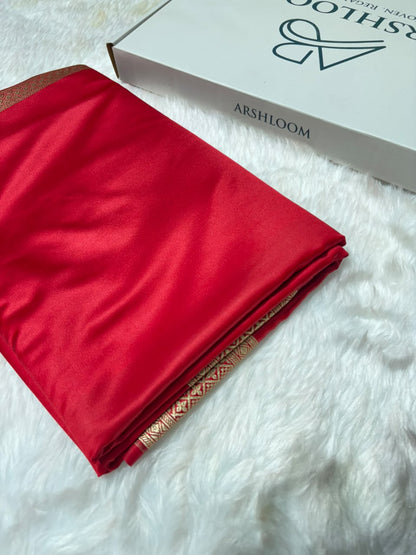 Banarasi Red Shades With Minakari Pallu Mashru Silk Saree