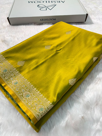 Liril Green Shades Floral Booti Mashru Silk Saree