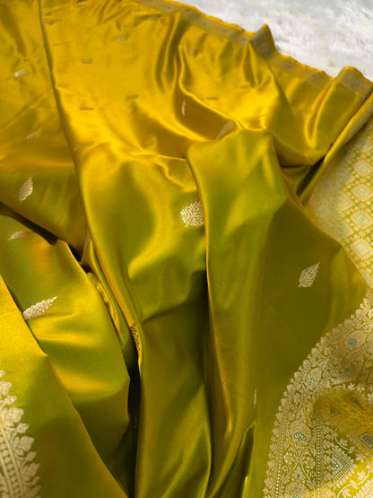 Liril Green Shades Floral Booti Mashru Silk Saree